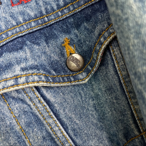 VINTAGE Planet Hollywood Las Vegas Unisex Embroidered Jean Jacket Size XL - Picture 5 of 14